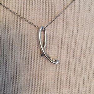 Tiffany "L" Elsa Peretti necklace, sterling silver